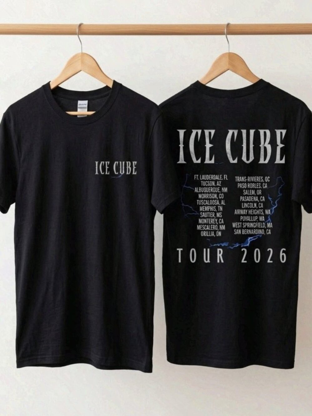 Ice Cube Tour 2026 Portrait Graphic T-Shirt US Concert Merch Reprint